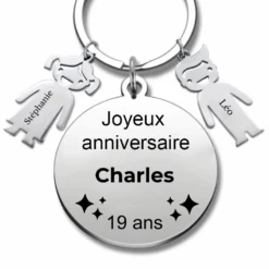 Le Porte-Clef "Joyeux Anniversaire XXX 19 Ans" - Prénom A Personnaliser