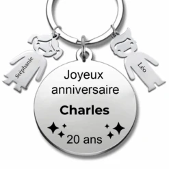 Le Porte-Clef "Joyeux Anniversaire XXX 20 Ans" - Prénom A Personnaliser