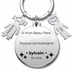 Porte-clé Personnalisé Joyeux Anniversaire Beau Père - A Personnaliser (Prénom/Age)