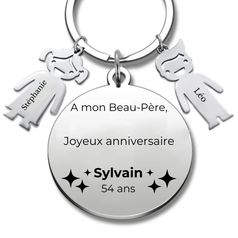 Porte-clé Personnalisé Joyeux Anniversaire Beau Père - A Personnaliser (Prénom/Age) 3 Porte-clé Personnalisé Joyeux Anniversaire Beau Père - A Personnaliser (Prénom/Age)