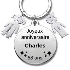 Le Porte-Clef "Joyeux Anniversaire XXX 58 Ans" - Prénom A Personnaliser