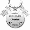 Le Porte-Clef "Joyeux Anniversaire XXX 9 Ans" - Prénom A Personnaliser