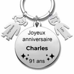 Le Porte-Clef "Joyeux Anniversaire XXX 91 Ans" - Prénom A Personnaliser