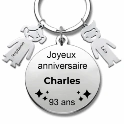 Le Porte-Clef "Joyeux Anniversaire XXX 93 Ans" - Prénom A Personnaliser