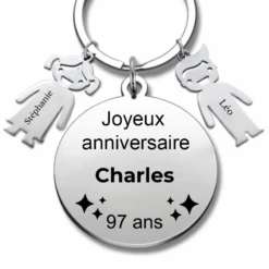 Le Porte-Clef "Joyeux Anniversaire XXX 97 Ans" - Prénom A Personnaliser