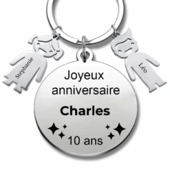 Le Porte-Clef "Joyeux Anniversaire XXX 10 Ans" - Prénom A Personnaliser