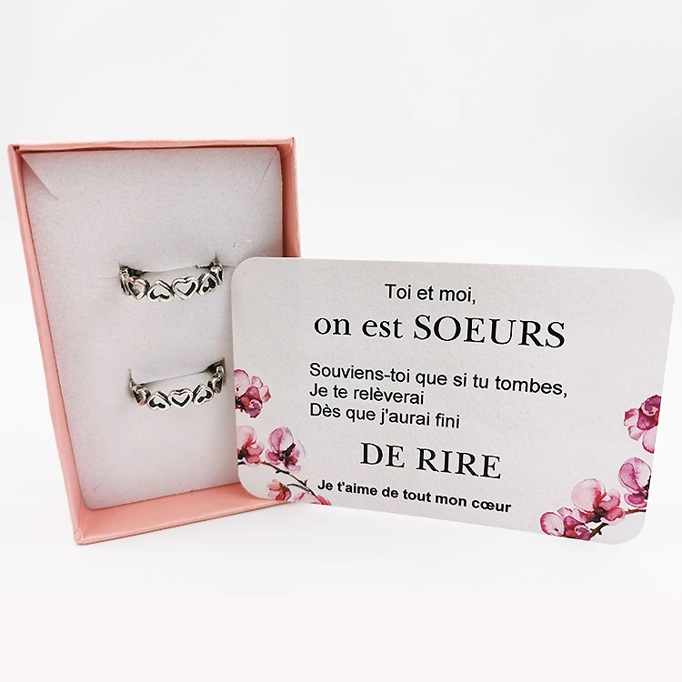 Bague Duo Sœur + La Carte "Toi Et Moi" 3 Bague Duo Sœur + La Carte "Toi Et Moi"