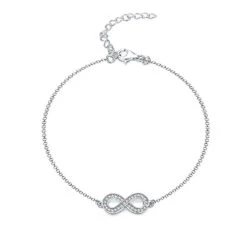 Bracelet De Cheville Infini En Argent Sterling 925