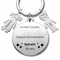 Porte-clé Personnalisé Joyeux Anniversaire Cousin - A Personnaliser (Prénom/Age)