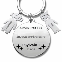 Le Porte-Clef Personnalisé Joyeux Anniversaire Petit Fils - A Personnaliser (Prénom/Age)