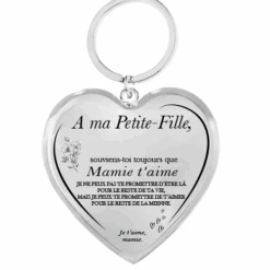 Le Porte-Clefs Coeur "A Ma Petite-Fille" - Personnalisation FACE