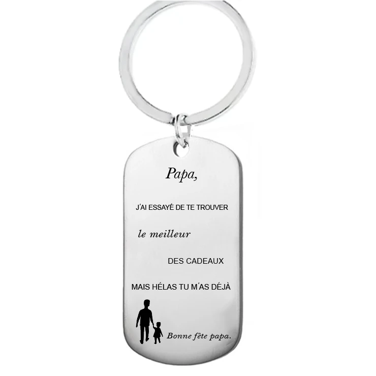 Porte-clef Gravé 'A Mon Papa' - Spécial Fête Des Pères 3 Porte-clef Gravé 'A Mon Papa' - Spécial Fête Des Pères