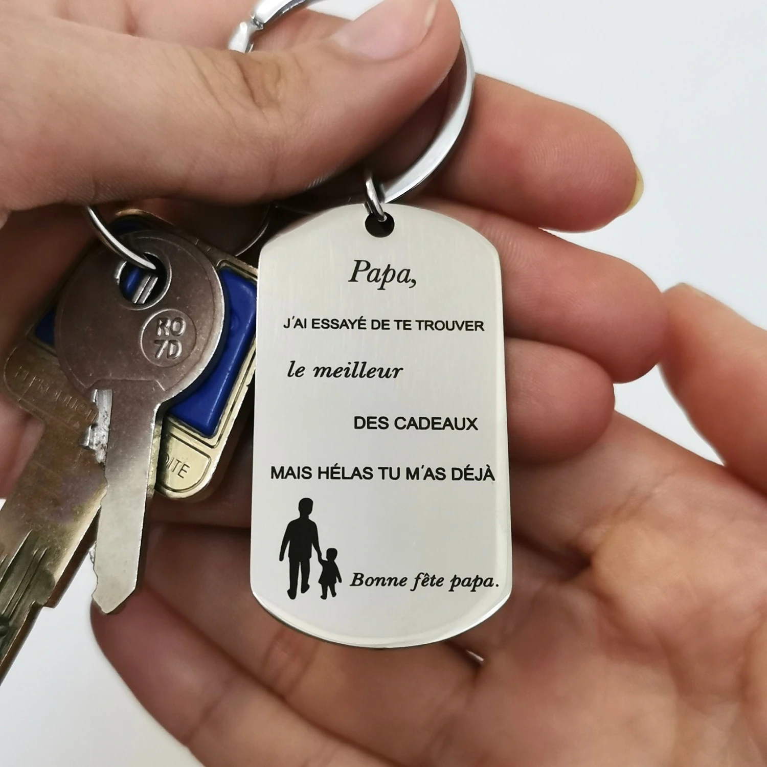 Porte-clef Gravé 'A Mon Papa' - Spécial Fête Des Pères 5 Porte-clef Gravé 'A Mon Papa' - Spécial Fête Des Pères – Image 3