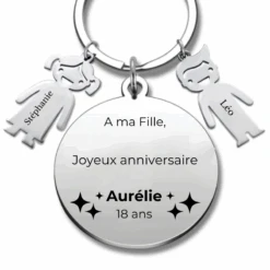 Porte-clé Personnalisé Joyeux Anniversaire Ma Fille Chérie - A Personnaliser (Prénom/Age)