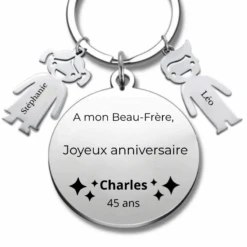 Porte-clé Personnalisé Joyeux Anniversaire Beau Frère - A Personnaliser (Prénom/Age)