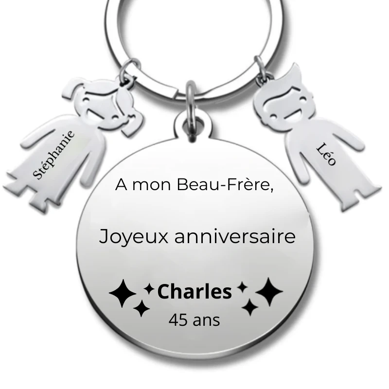 Porte-clé Personnalisé Joyeux Anniversaire Beau Frère - A Personnaliser (Prénom/Age) 3 Porte-clé Personnalisé Joyeux Anniversaire Beau Frère - A Personnaliser (Prénom/Age)