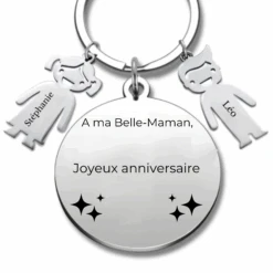Porte-clé Personnalisé "Joyeux Anniversaire Belle-Maman" - A Personnaliser