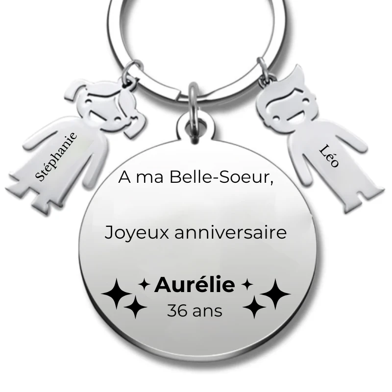 Porte-clé Personnalisé Joyeux Anniversaire Belle Sœur - A Personnaliser (Prénom/Age) 3 Porte-clé Personnalisé Joyeux Anniversaire Belle Sœur - A Personnaliser (Prénom/Age)