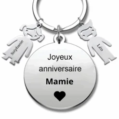 Porte-clé Personnalisé Joyeux Anniversaire Mamie - A Personnaliser (Prénom/Age)