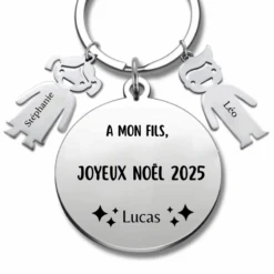 Porte Clé Noël Joyeux Noël Mon Fils - A Personnaliser