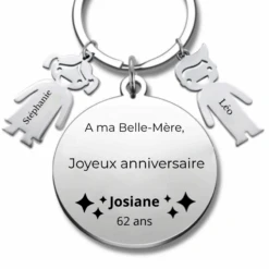 Porte Clé Joyeux Anniversaire Belle Mere - A Personnaliser (Prénom/Age)