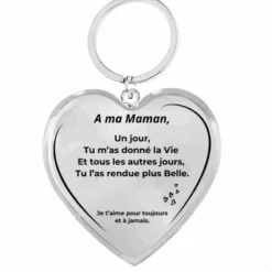 Porte Clef Cœur Maman Personnalisé