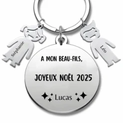 Porte Clé Noël Joyeux Noël Beau-Fils - A Personnaliser