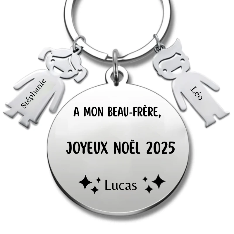 Porte Clé Noël Joyeux Noël Beau-Frère - A Personnaliser 3 Porte Clé Noël Joyeux Noël Beau-Frère - A Personnaliser