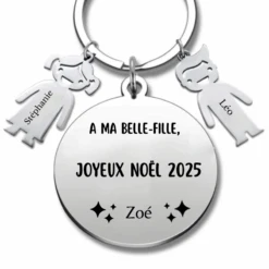 Porte Clé Noël Joyeux Noël Belle-Fille - A Personnaliser
