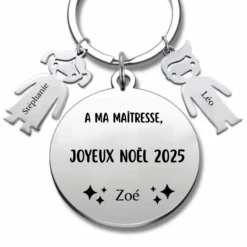 Porte Clé Noël Joyeux Noël Maitresse - A Personnaliser