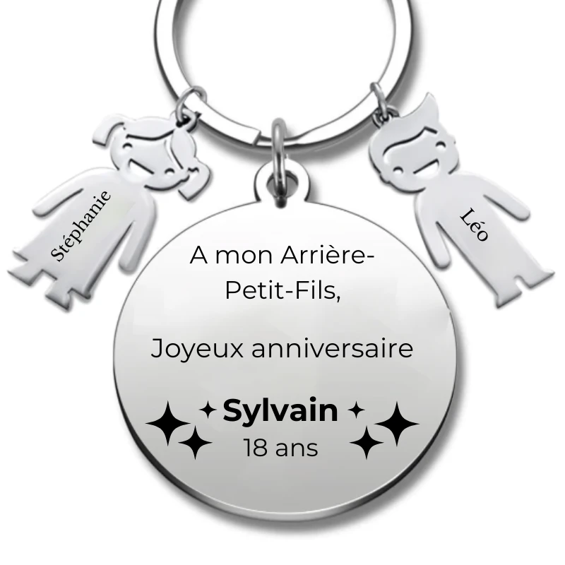 Porte Clé Personnalisé Joyeux Anniversaire Arrière Petit-Fils - A Personnaliser (Prénom/Age) 3 Porte Clé Personnalisé Joyeux Anniversaire Arrière Petit-Fils - A Personnaliser (Prénom/Age)