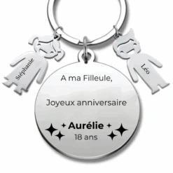 Porte-clé Personnalisé Joyeux Anniversaire Ma Filleule Chérie - A Personnaliser (Prénom/Age)