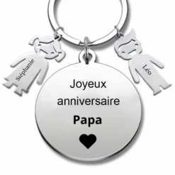 Porte-clé Personnalisé Joyeux Anniversaire Papa - A Personnaliser (Prénom/Age)
