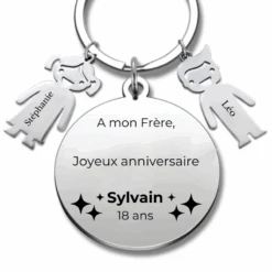 Porte-clé Personnalisé Joyeux Anniversaire Mon Frère - A Personnaliser (Prénom/Age)