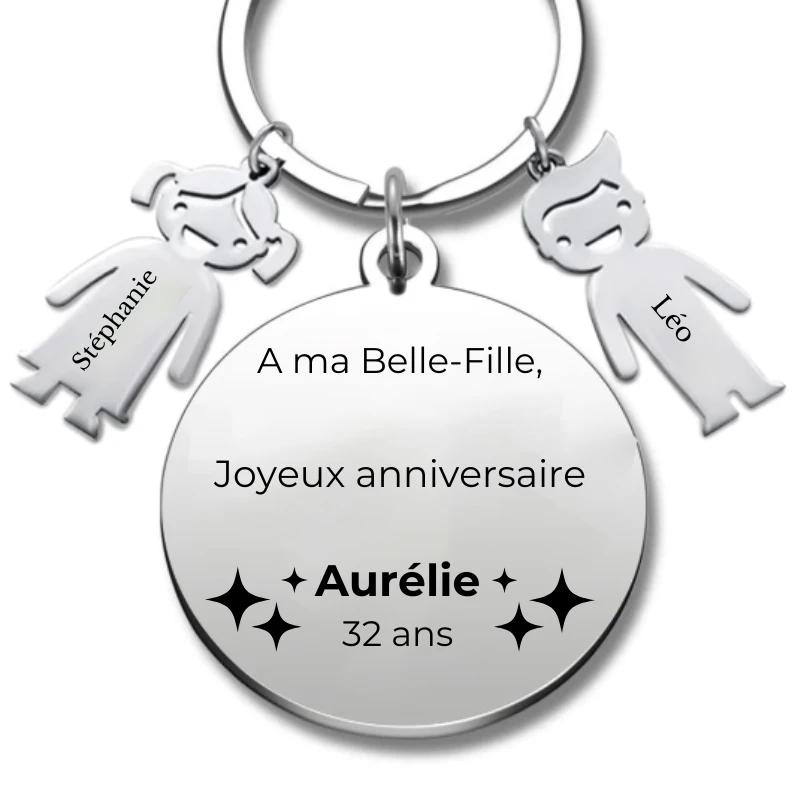 Porte-clés Personnalisé Anniversaire Belle-Fille - A Personnaliser (Prénom/Age) 3 Porte-clés Personnalisé Anniversaire Belle-Fille - A Personnaliser (Prénom/Age)